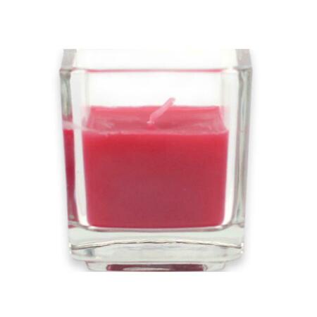 ZEST CANDLE Red Square Glass Votive Candles, 12PK CVZ-034